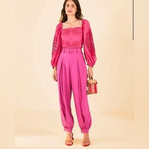 Farm Rio Pink Linen Pants
